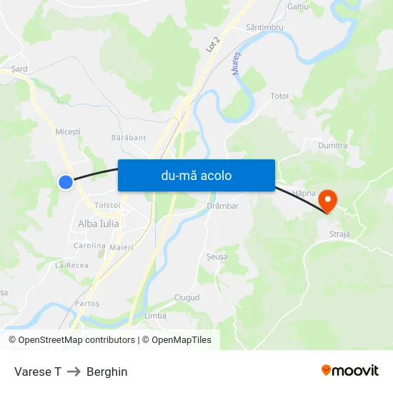 Harta de Varese T către Berghin