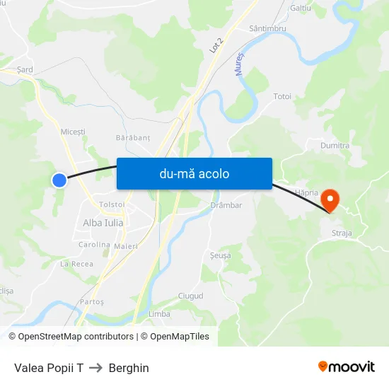 Harta de Valea Popii T către Berghin