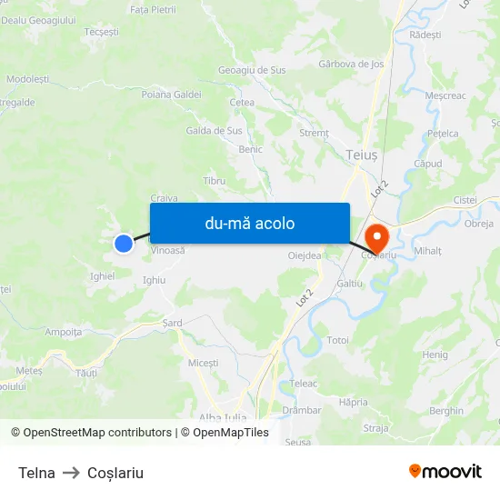 Harta de Telna către Coşlariu