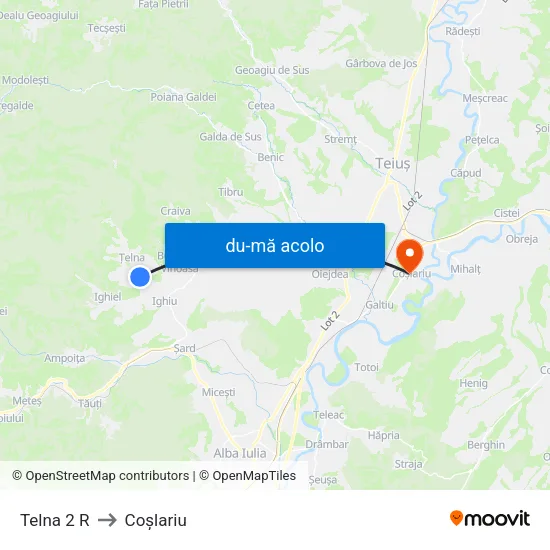 Harta de Telna 2 R către Coşlariu