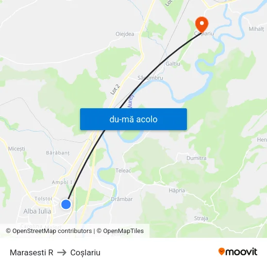 Harta de Marasesti R către Coşlariu