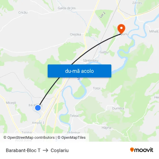 Harta de Barabant-Bloc T către Coşlariu