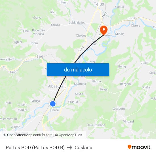Harta de Partos POD (Partos POD R) către Coşlariu