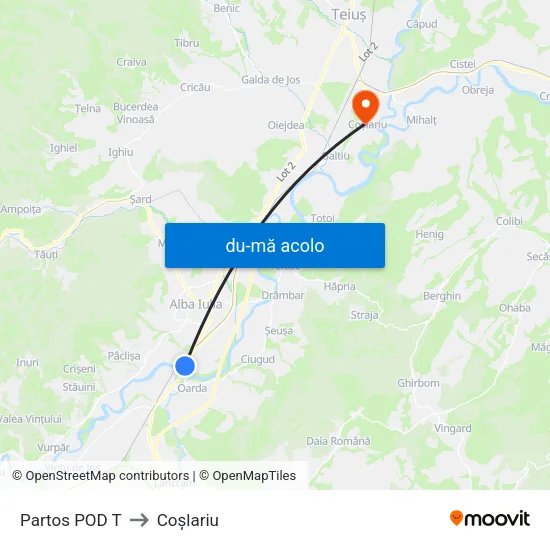 Harta de Partos POD T către Coşlariu