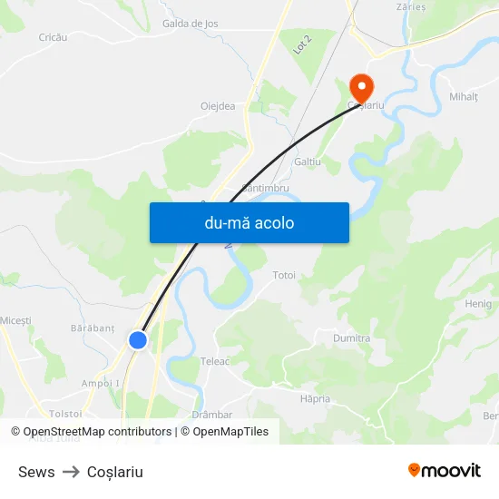 Harta de Sews către Coşlariu