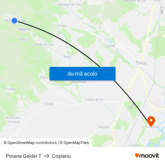 Harta de Poiana Galdei T către Coşlariu