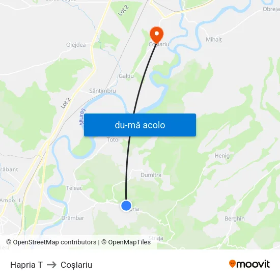 Harta de Hapria T către Coşlariu