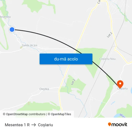 Harta de Mesentea 1 R către Coşlariu
