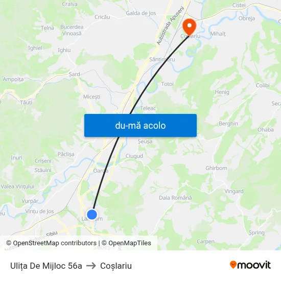 Harta de Ulița De Mijloc 56a către Coşlariu