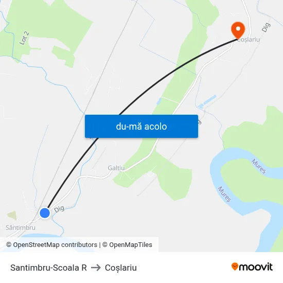 Harta de Santimbru-Scoala R către Coşlariu