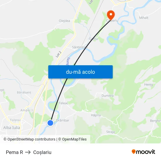 Harta de Pema R către Coşlariu