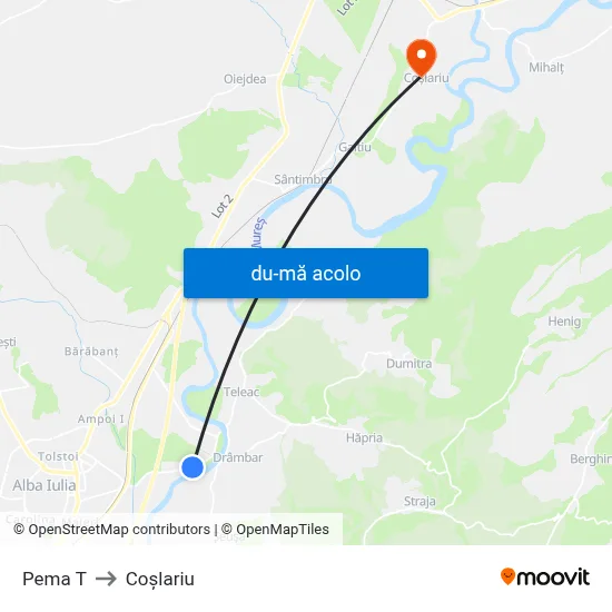 Harta de Pema T către Coşlariu