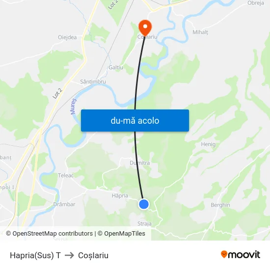 Harta de Hapria(Sus) T către Coşlariu