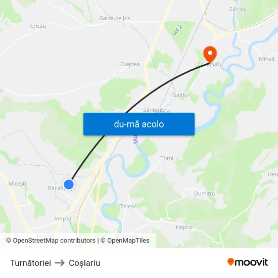 Harta de Turnătoriei către Coşlariu