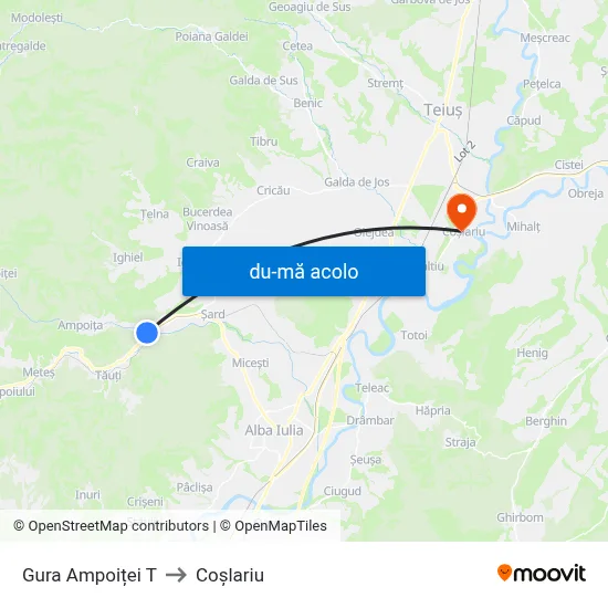 Harta de Gura Ampoiței T către Coşlariu
