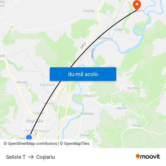 Harta de Seliste T către Coşlariu