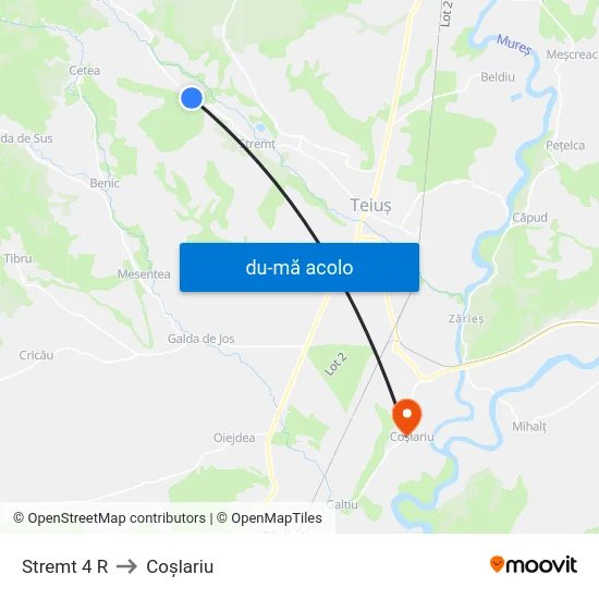Harta de Stremt 4 R către Coşlariu