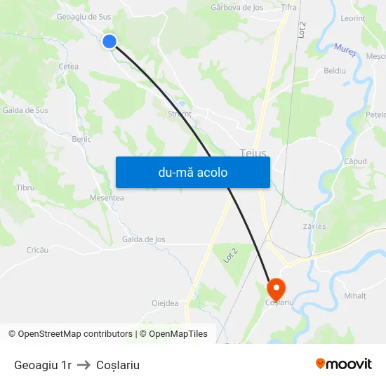 Harta de Geoagiu 1r către Coşlariu