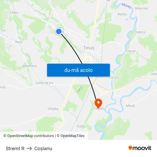 Harta de Stremt R către Coşlariu