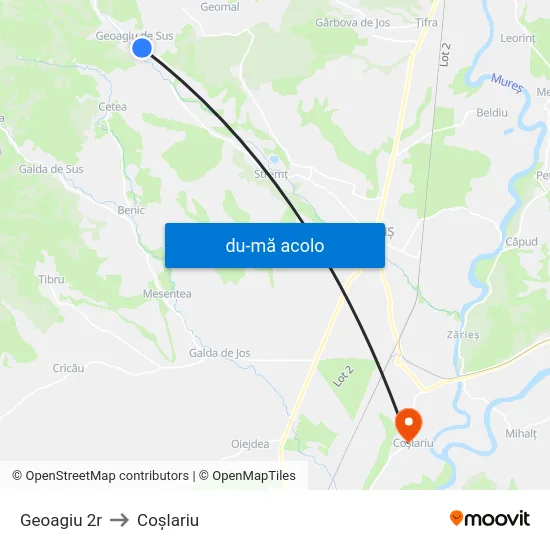 Harta de Geoagiu 2r către Coşlariu