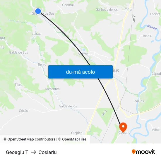 Harta de Geoagiu T către Coşlariu