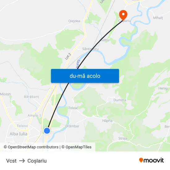 Harta de Vcst către Coşlariu
