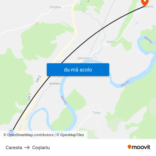 Harta de Caresta către Coşlariu