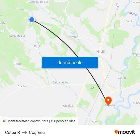 Harta de Cetea R către Coşlariu
