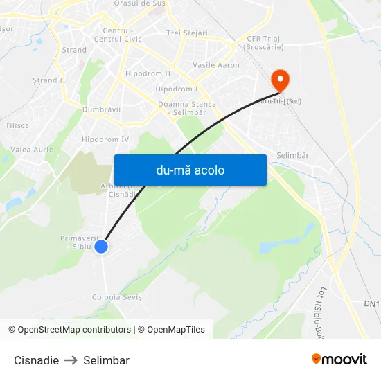 Harta de Cisnadie către Selimbar