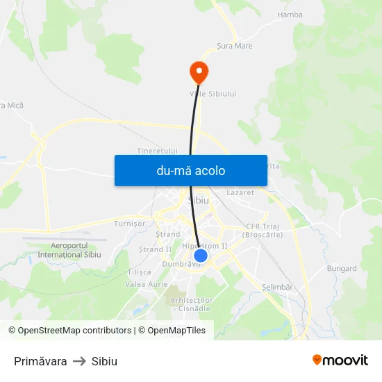 Harta de Primăvara către Sibiu