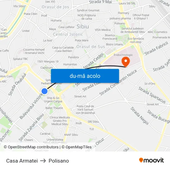 Harta de Casa Armatei către Polisano