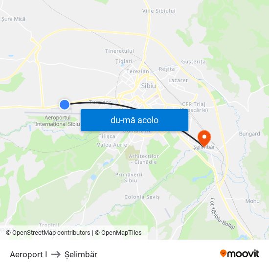 Harta de Aeroport I către Șelimbăr