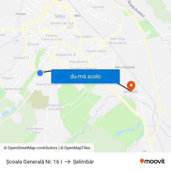 Harta de Școala Generală Nr. 16 I către Șelimbăr