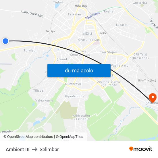 Harta de Ambient III către Șelimbăr