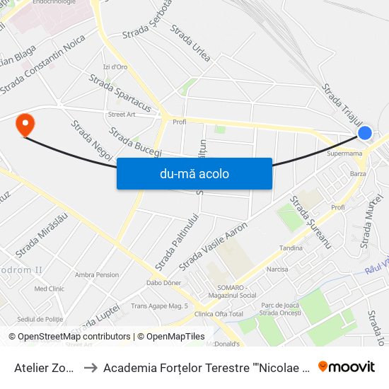 Harta de Atelier Zona H. către Academia Forțelor Terestre ""Nicolae Bălcescu""