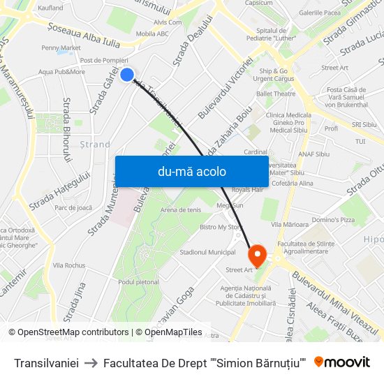 Harta de Transilvaniei către Facultatea De Drept ""Simion Bărnuțiu""