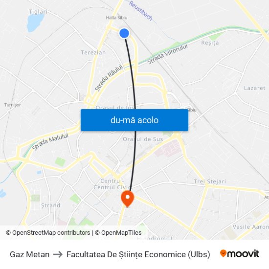 Harta de Gaz Metan către Facultatea De Științe Economice (Ulbs)