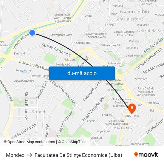 Harta de Mondex către Facultatea De Științe Economice (Ulbs)