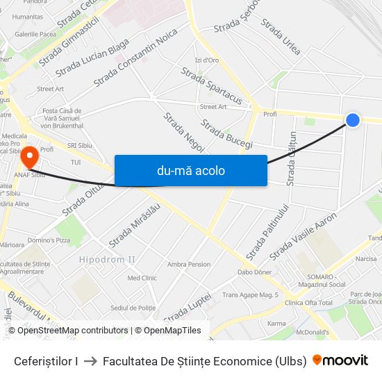 Harta de Ceferiștilor I către Facultatea De Științe Economice (Ulbs)