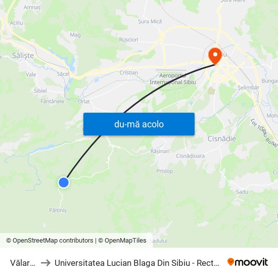 Harta de Vălari II către Universitatea Lucian Blaga Din Sibiu - Rectoratul