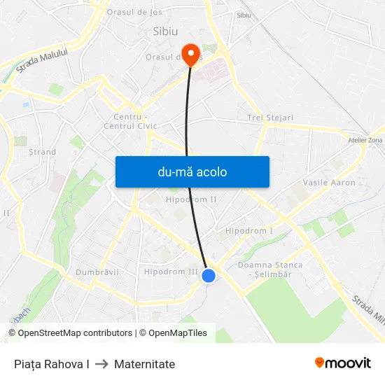 Harta de Piața Rahova I către Maternitate