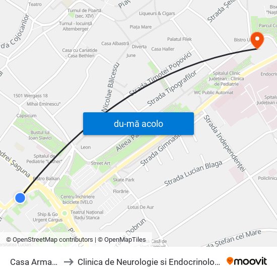 Harta de Casa Armatei către Clinica de Neurologie si Endocrinologie