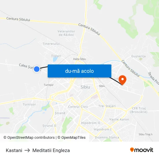 Harta de Kastani către Meditatii Engleza