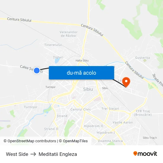 Harta de West Side către Meditatii Engleza