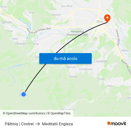 Harta de Păltiniș | Cindrel către Meditatii Engleza