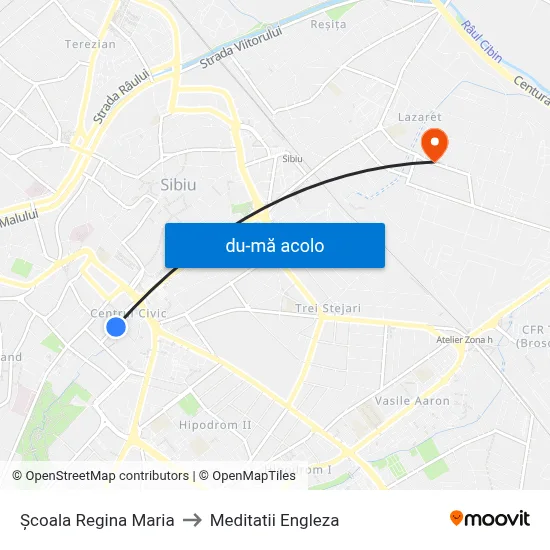 Harta de Școala Regina Maria către Meditatii Engleza