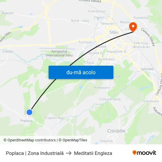 Harta de Poplaca | Zona Industrială către Meditatii Engleza