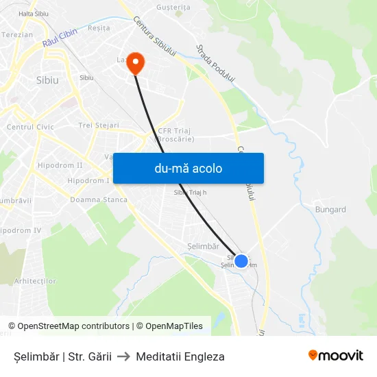 Harta de Șelimbăr | Str. Gării către Meditatii Engleza