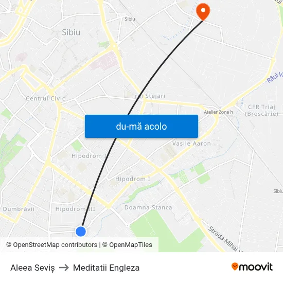 Harta de Aleea Seviș către Meditatii Engleza