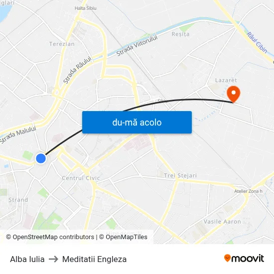 Harta de Alba Iulia către Meditatii Engleza
